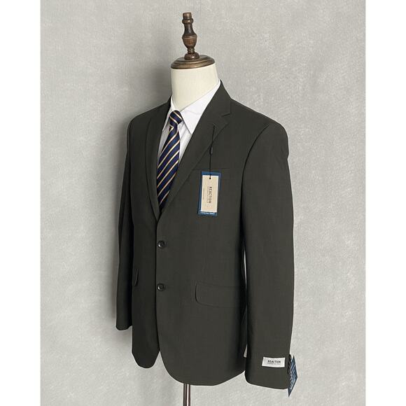 Kenneth Cole Reaction Men's 38 Regular Suit Jacket Flex Fabric Dark Grey NEW - Picture 4 of 9